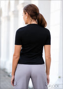 Short Sleeve Ribbed T-Shirt - 010124