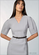 Barrel Sleeved Midi Dress - 200726