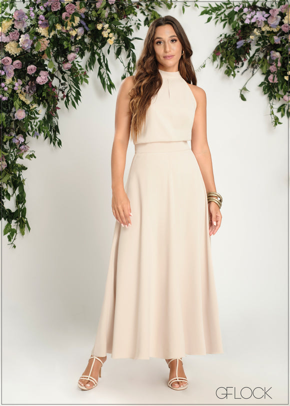 High Waisted Flared Maxi Skirt - 190724