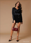 Satin Long Sleeve Top - 140826