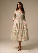 Printed Shirt Dress - 270326