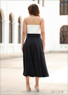 High Waisted Flared Midi Skirt - 210723