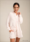 Button Down Cover-Up Shirt - 100723