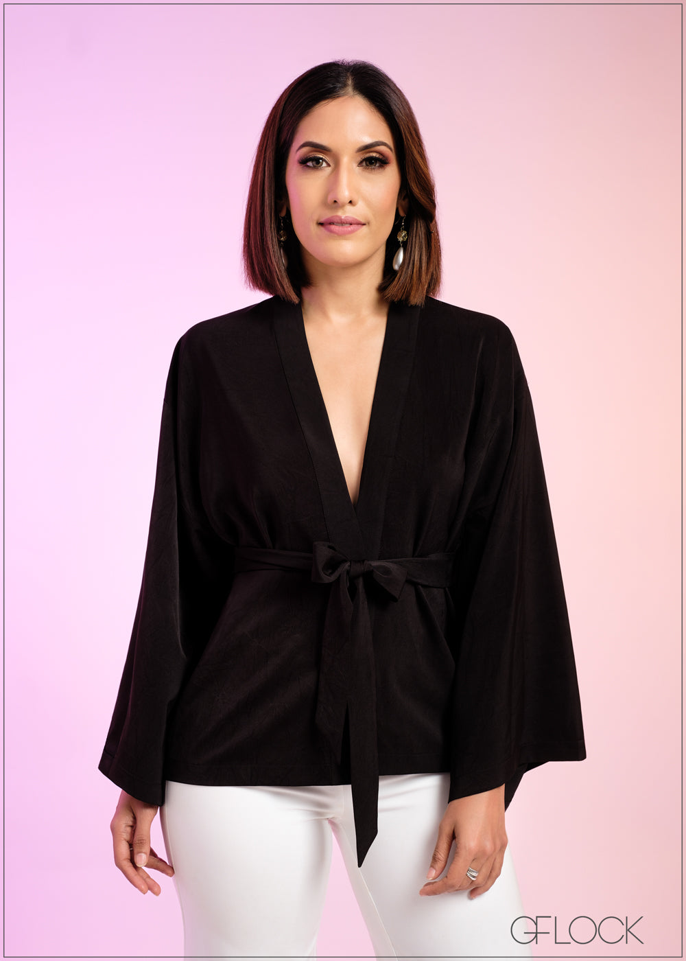 Kimono Sleeved Tie-Up Top - 290324