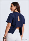 T-Shirt With Open Back Split - 260824