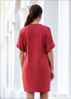 V-Neck Shift Dress - 010124