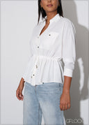 Pocket Detailed Long Sleeve Top - 070725