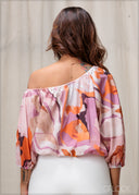 One Shoulder Printed Top - 020326