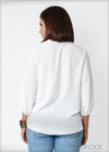 Embroidery Puff Sleeve Top - 220124