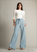 Wide Leg Chambray - Short Length - 150726