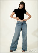 Low Waist Wide Leg Jean - Long Length - 030626