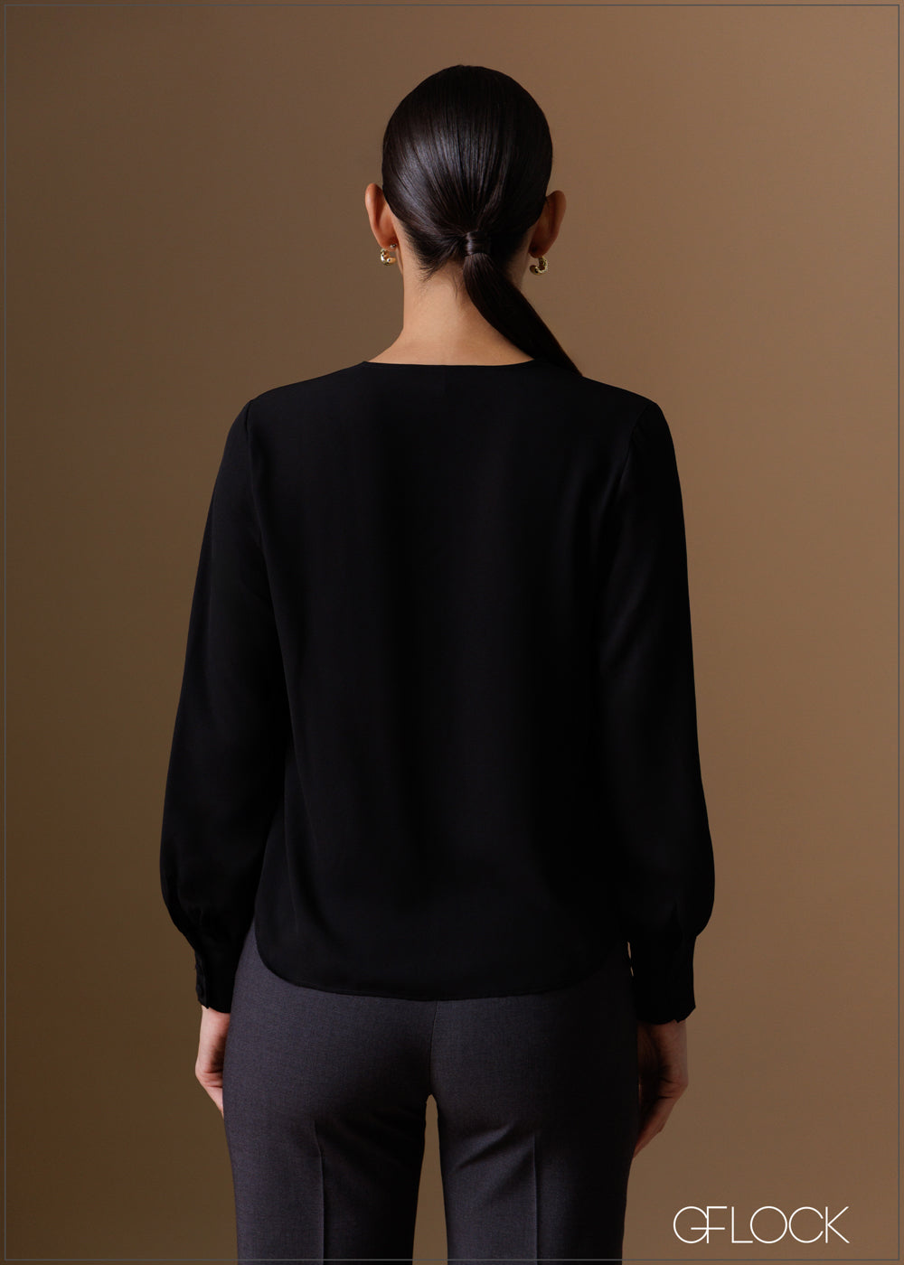 V-Neck Long Sleeve Top - 120925