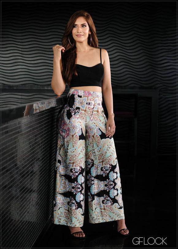 High Waisted Printed Pant - 210624