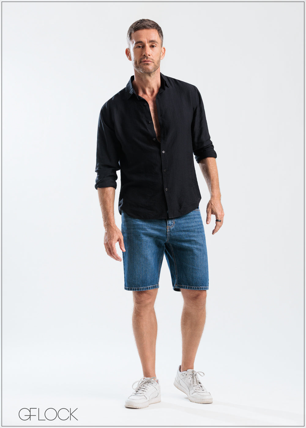 Mid Blue Denim Short - 250625