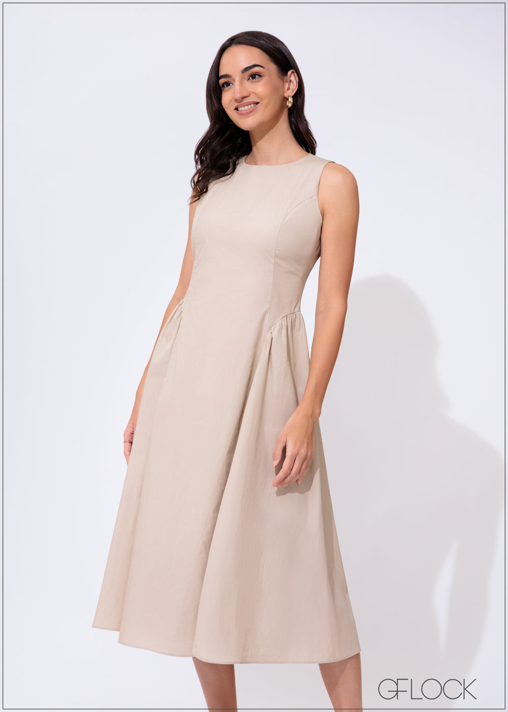 Waist Gathered Detailed Dress - 300425