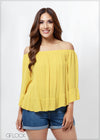 Off Shoulder Crinkle Top - 030723