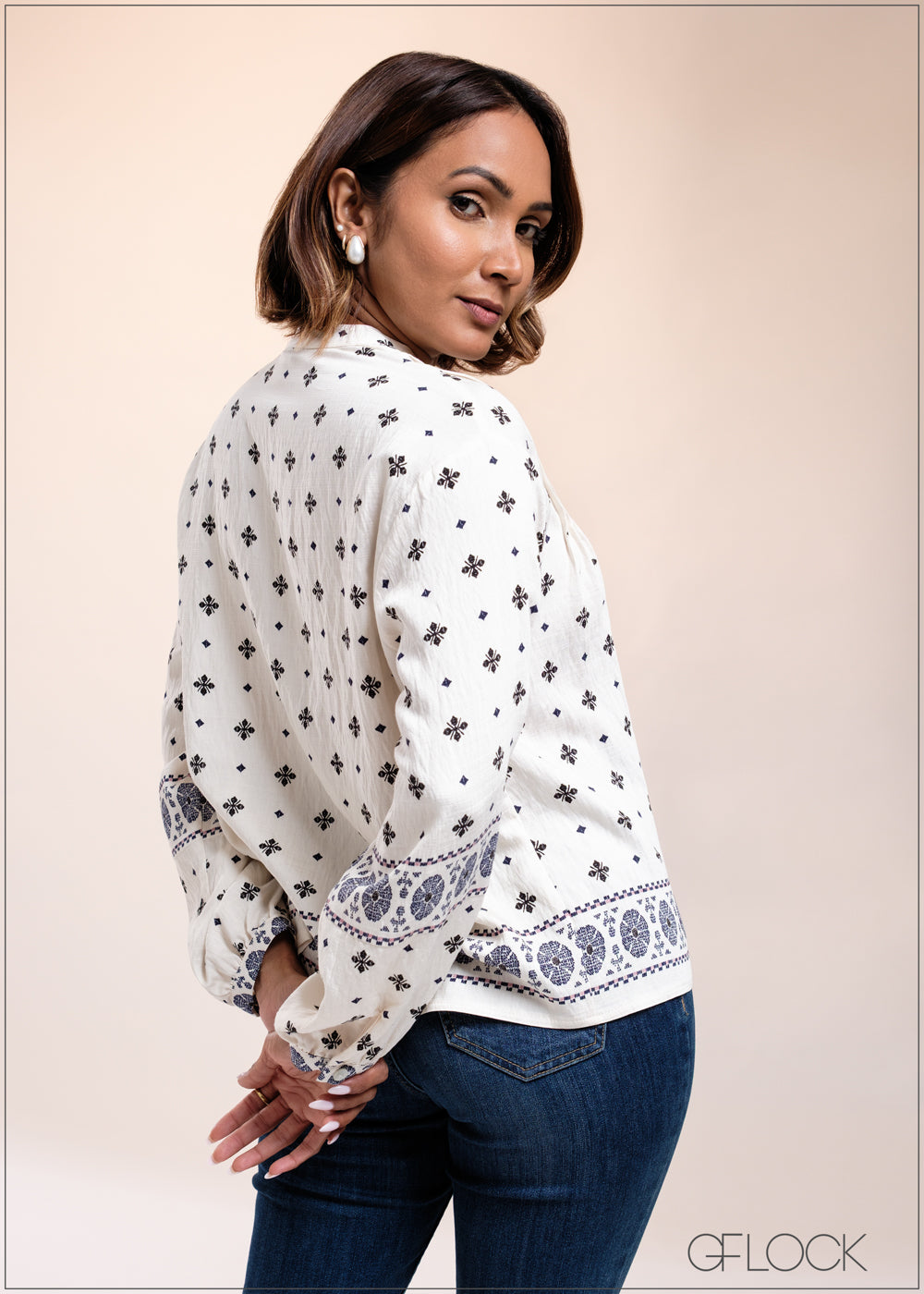 Border Printed Top - 040825