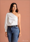 One Shoulder Puff Sleeve Top - 220523