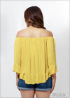 Off Shoulder Crinkle Top - 030723