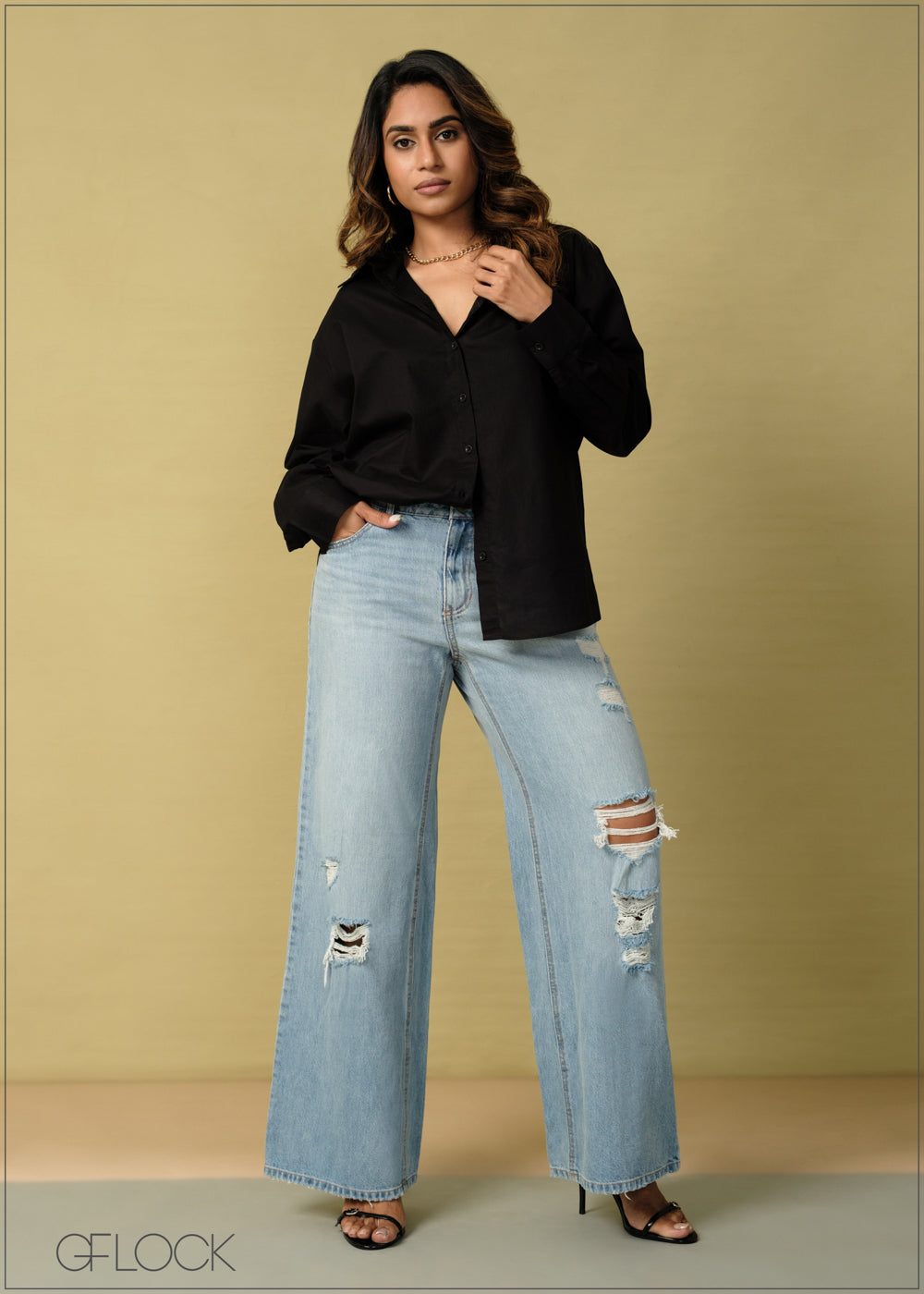 Solid Oversized Shirt - 260925