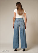 Wide Leg Ripped Jean - Short Length - 230226D