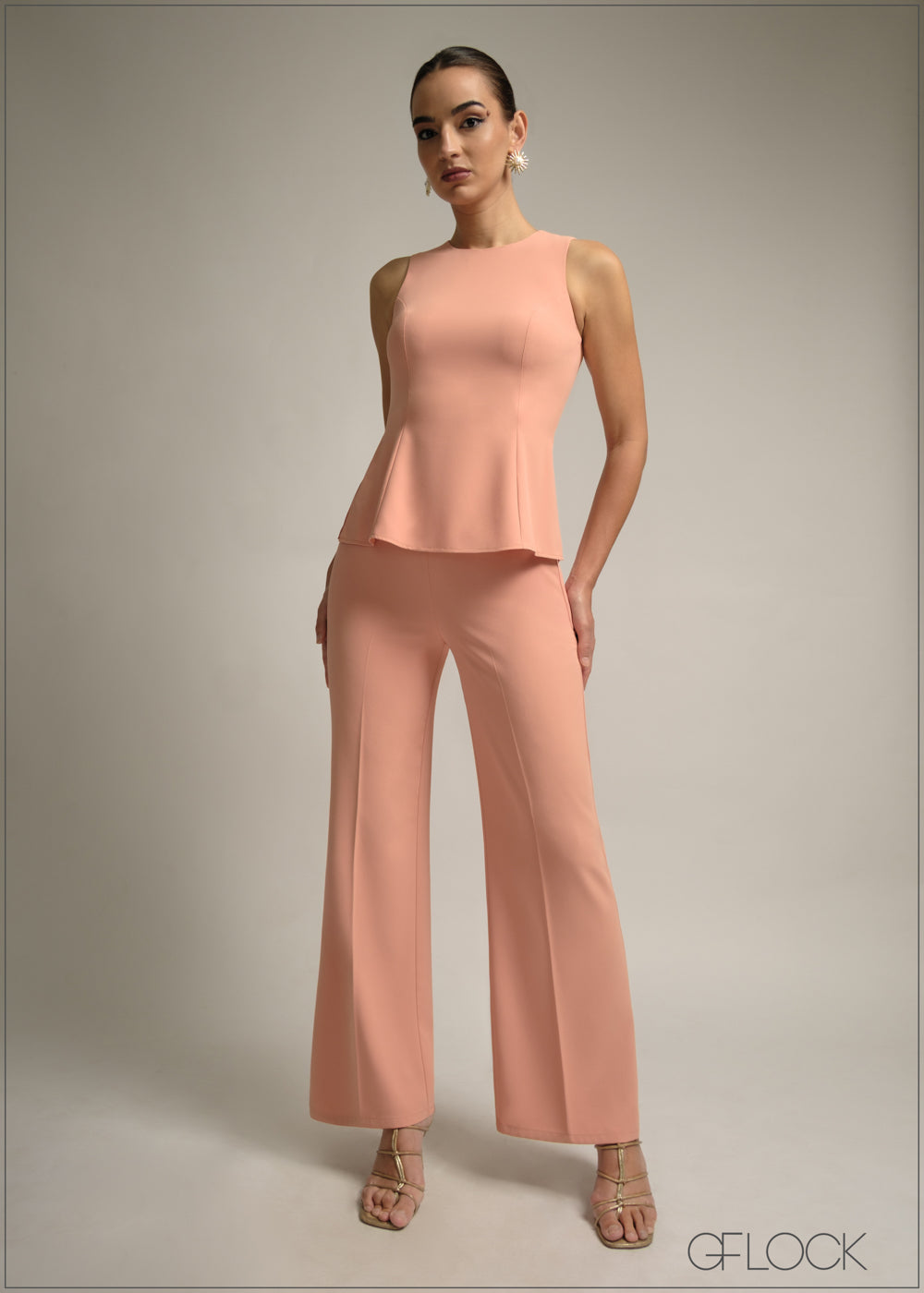 Side Slit Peplum Top - 220825