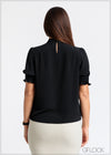 High Neck Puff Sleeve Top - 121124