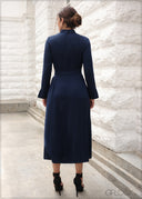 High Neck Front Waist Tie Dress - 140723