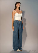 Pleated Wide Leg Jean - Long Length - 250626