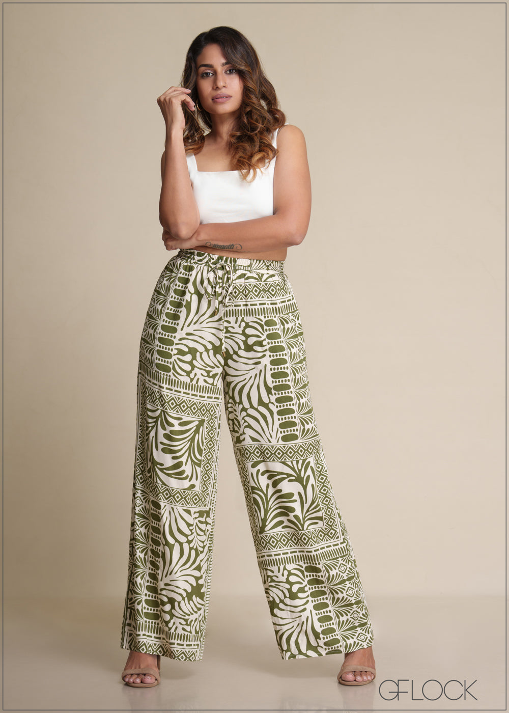 Printed Wide Leg Pant - 180825