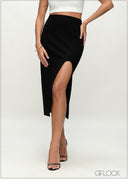 High Waist Midi Skirt - 090226