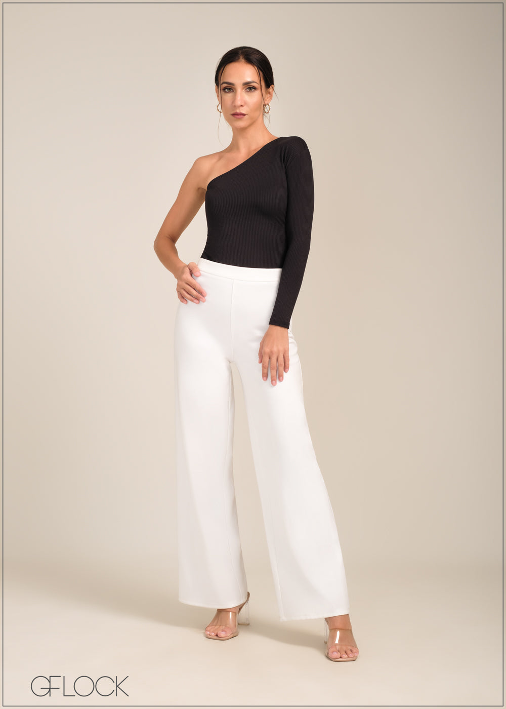 One Shoulder Rib Top - 100723