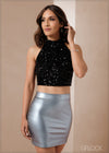 High Waisted Mini Skirt - 011223