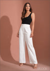 Pleat Detail Wide Leg Pant - 070723