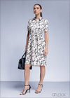 Printed Short Sleeve Midi Dress - 100425
