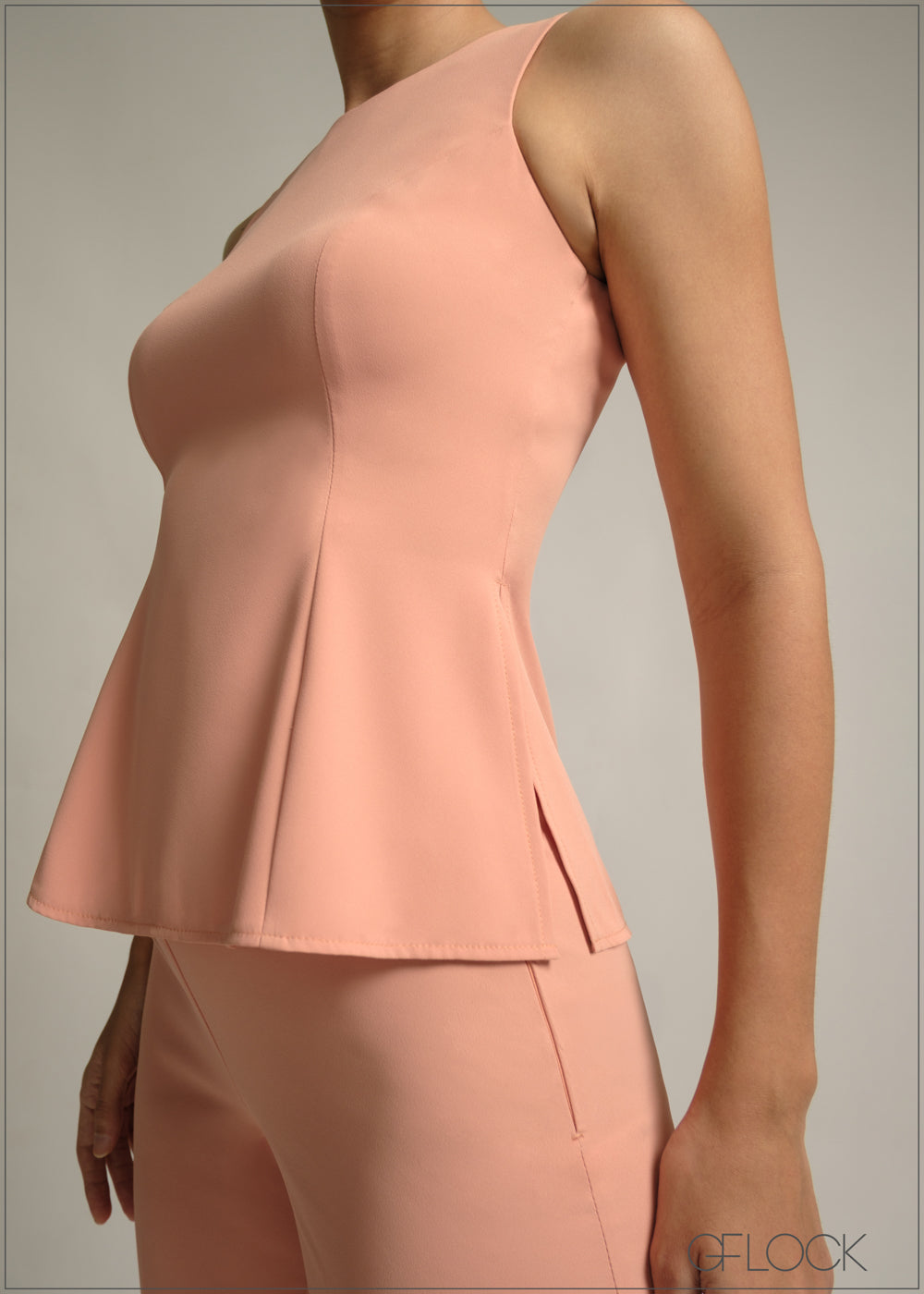 Side Slit Peplum Top - 220825