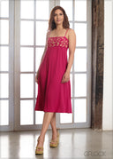 Embroidery Strappy Dress - 170624