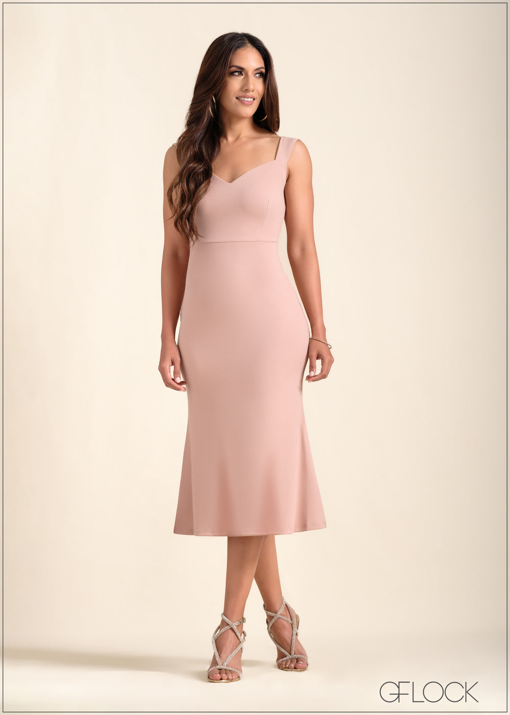 Sweetheart Neck Midi Dress - 221123