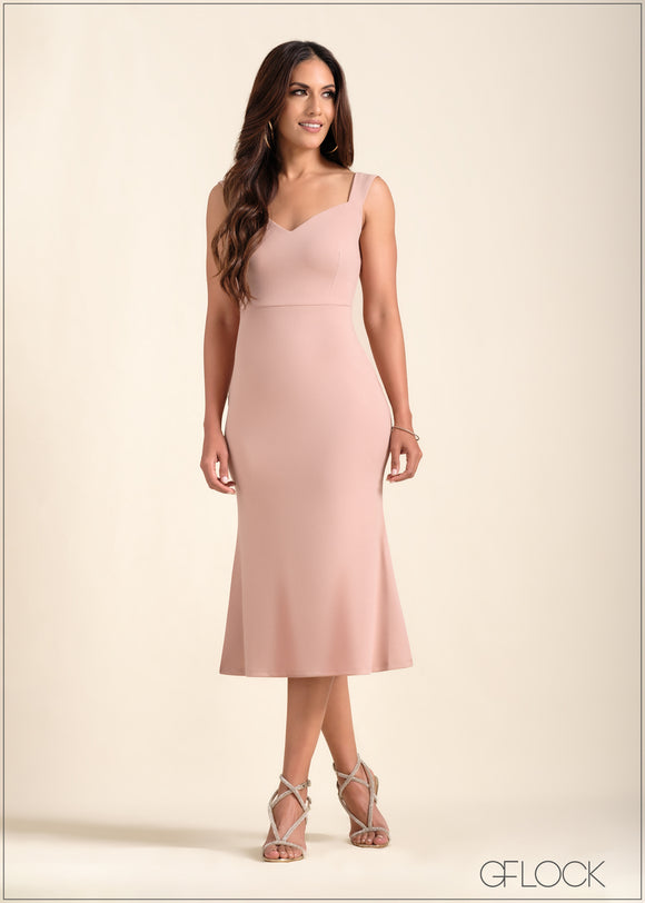 Sweetheart Neck Midi Dress - 221123