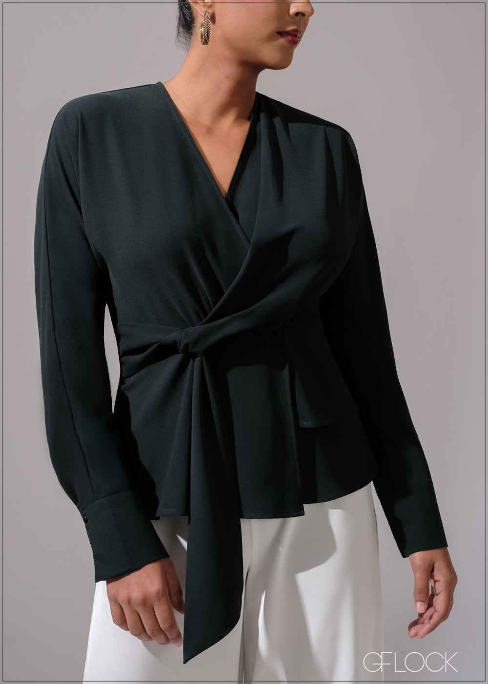 Front Twist Long Sleeve Top - 300525