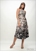 Knot Detail Halter Neck Midi Dress - 090226