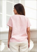 V-Neck Short Sleeve Top - 040823