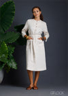 100% Genuine Linen Pocketed Button Down Dress - 080124