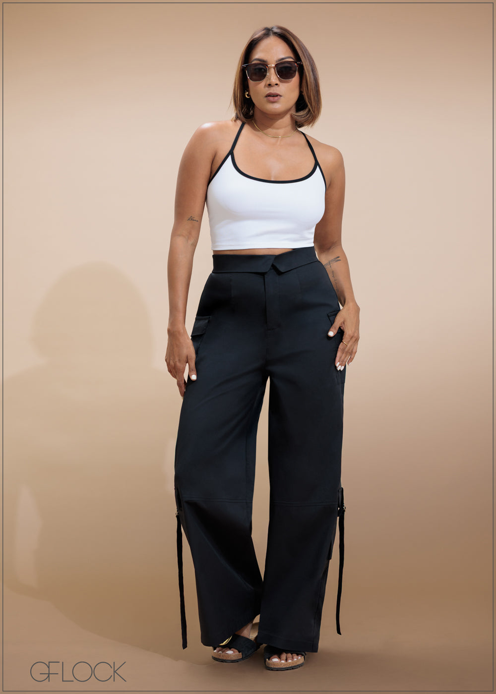 Contrast Detailed Rib Top - 230725