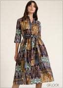 Printed Shirt Dress - 030826