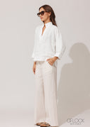 Linen Deep V-Neck Top - 120826