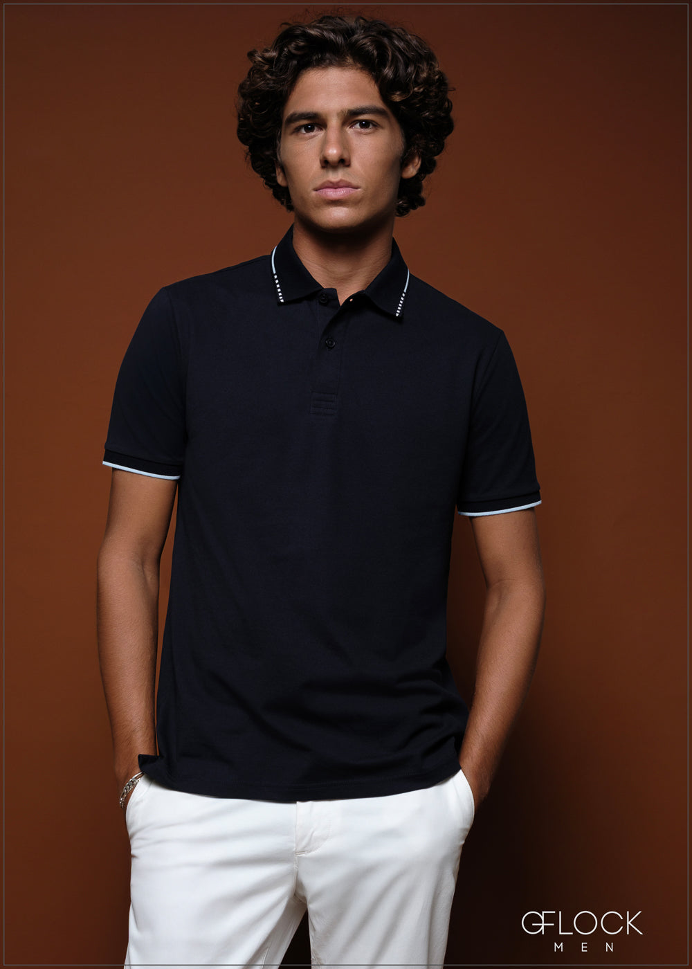 Dot Collar Polo T-Shirt - 080425