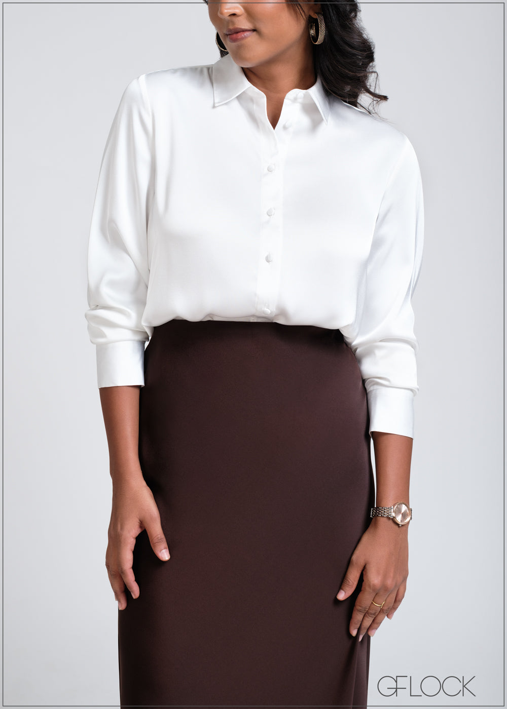 Satin Midi Skirt - 260525