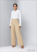High Waisted Pleated Pant - 120623