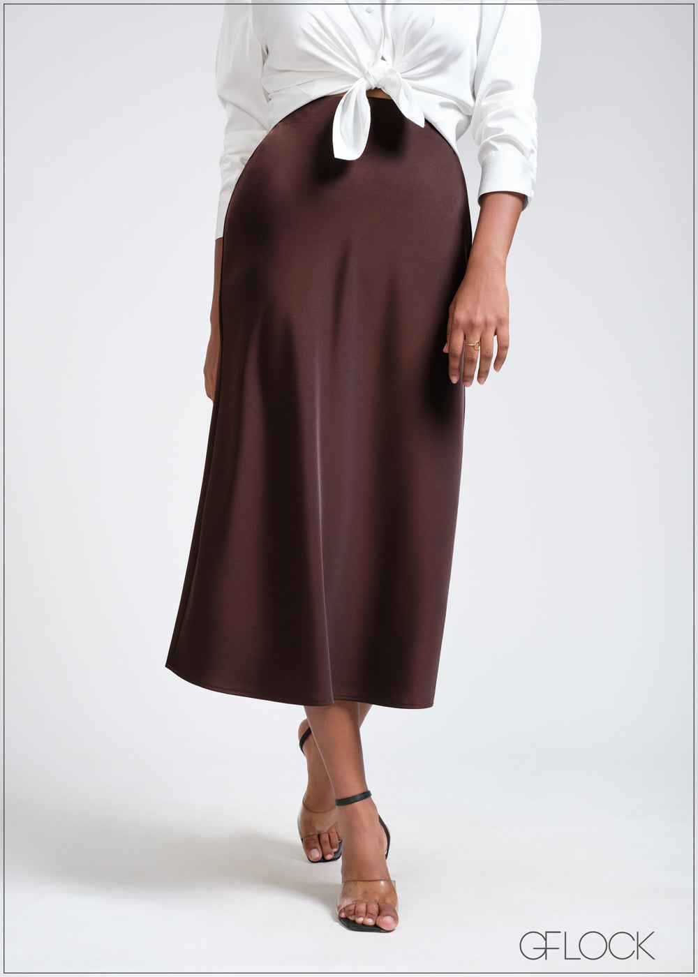 Satin Midi Skirt - 260525